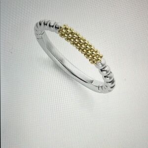 Lagos Two-Tone Caviar Stacking Ring